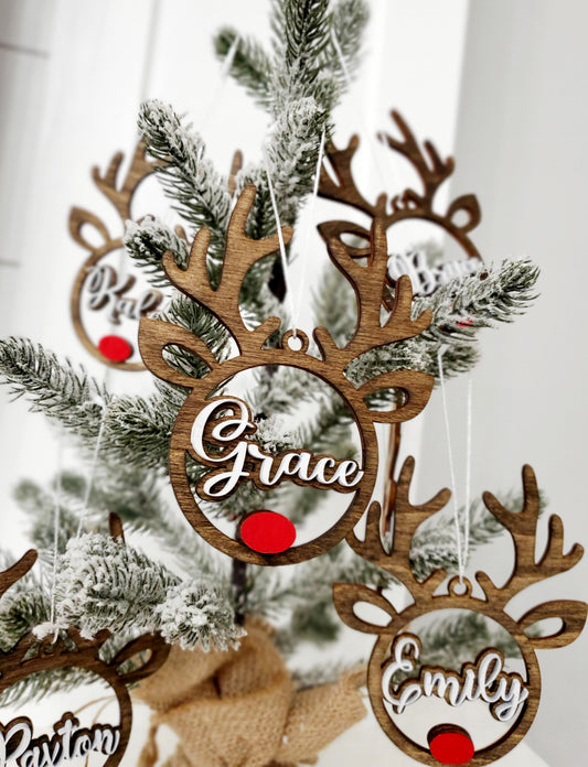 Personalized Reindeer Ornaments
